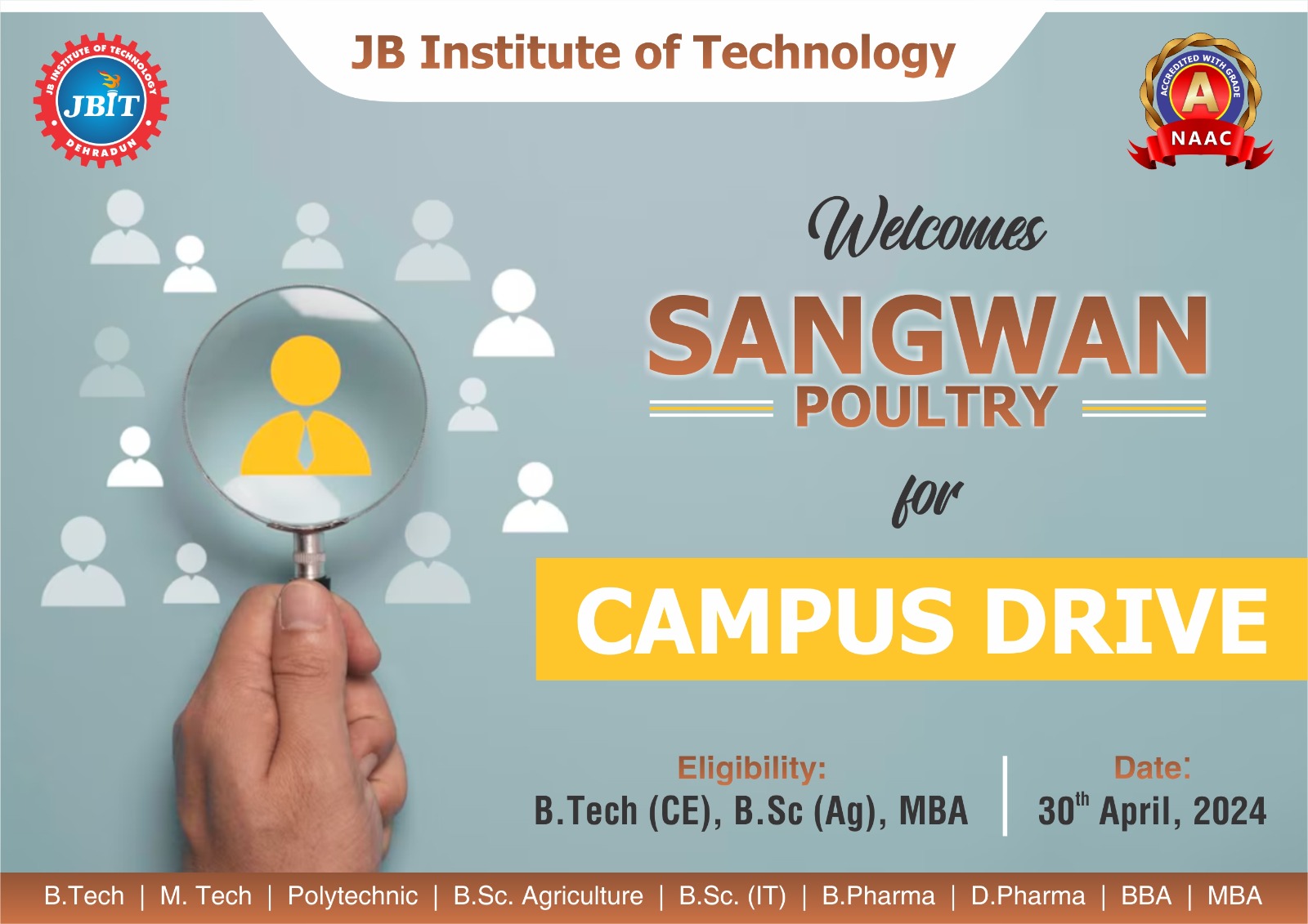 JBIT Dehradun No 1 Destination For Pool Campus Placement Drive in